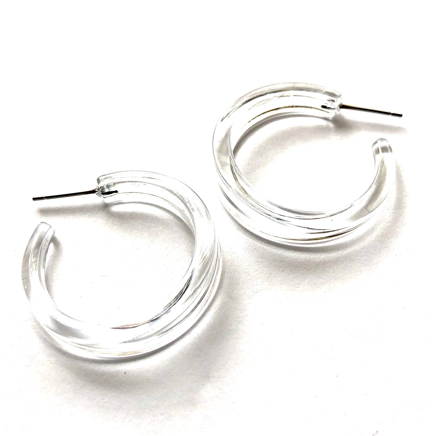 clear lucite hoop earrings