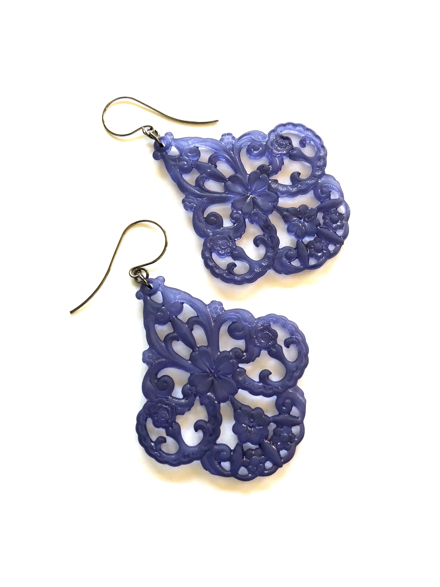 dark blue lucite earrings