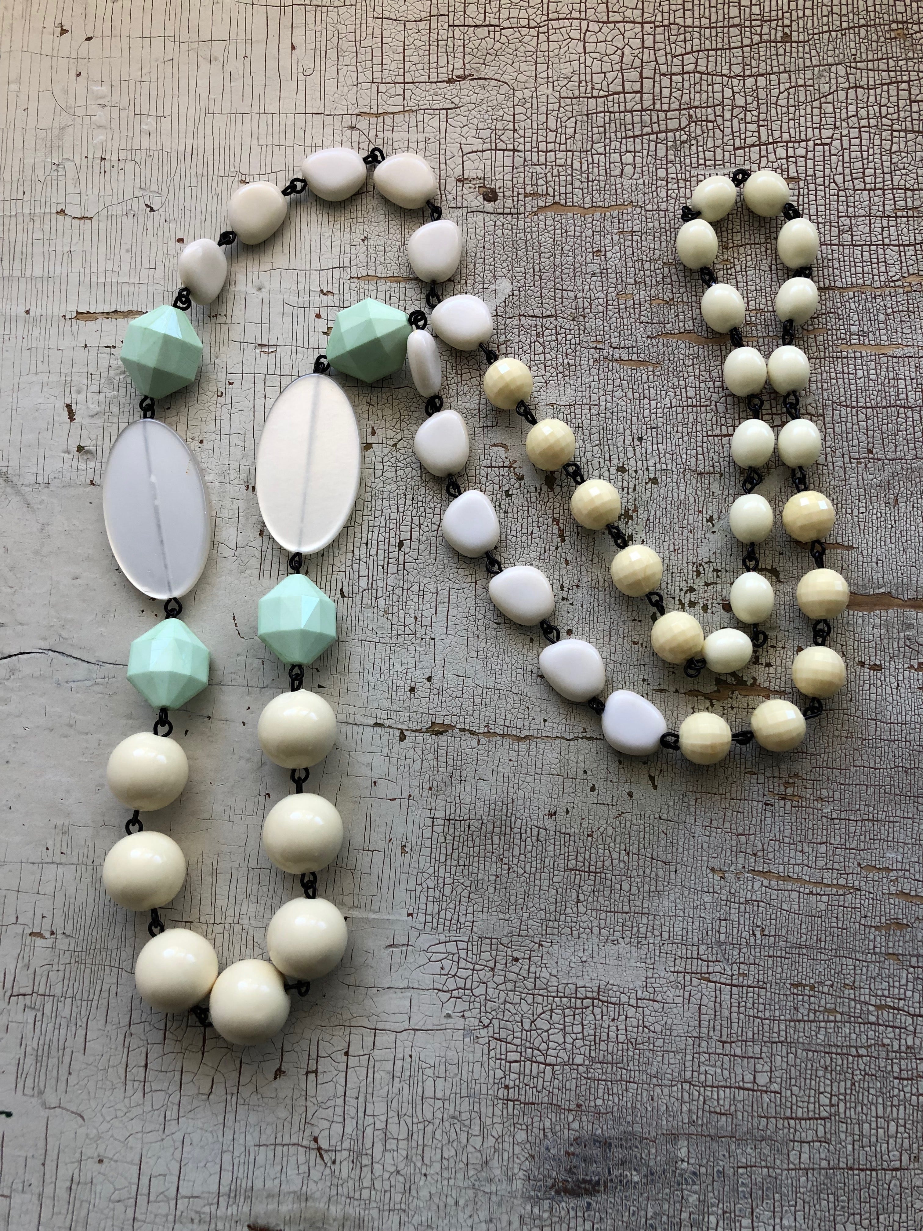 ivory mint green necklace