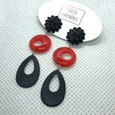 carved black earrings
