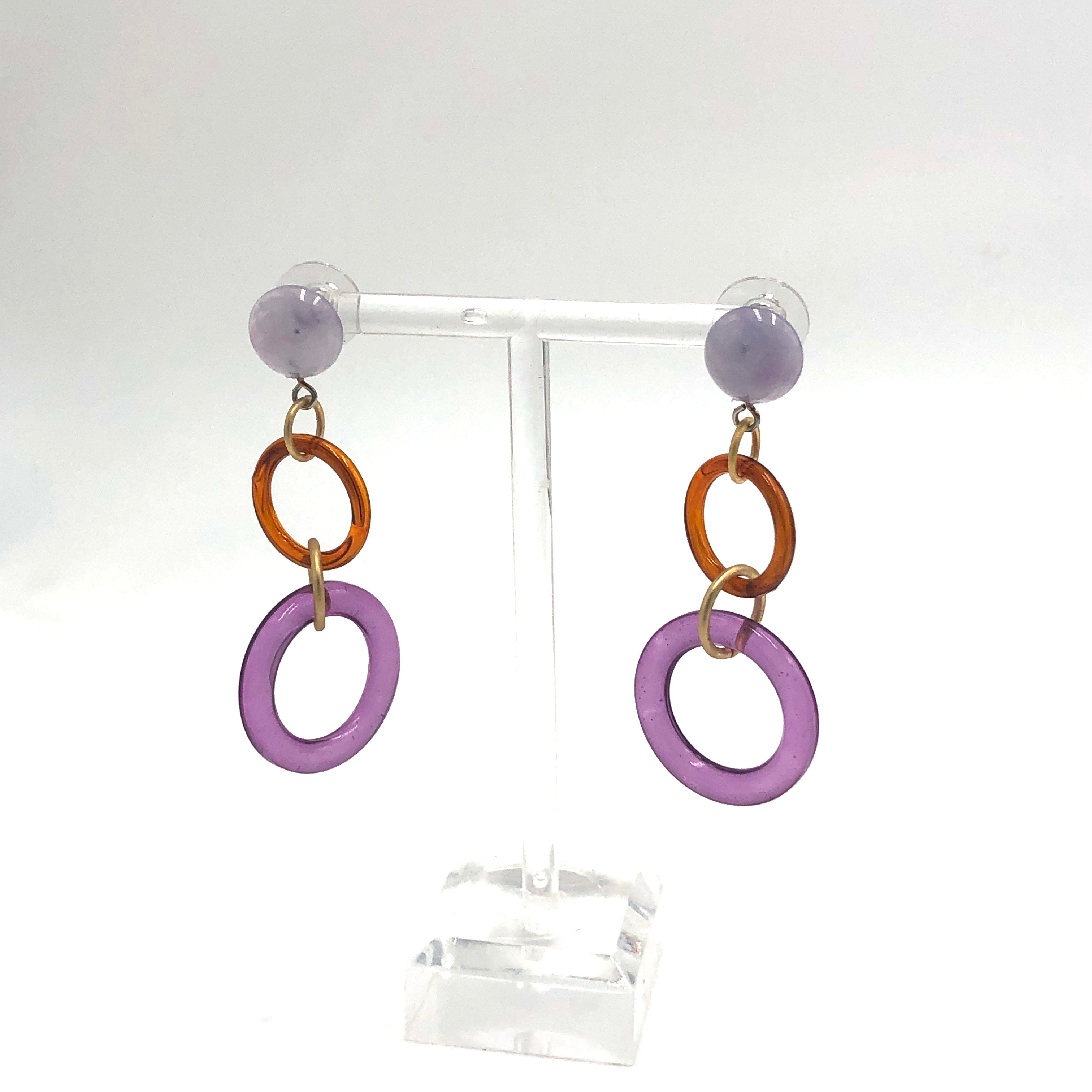 long purple earrings