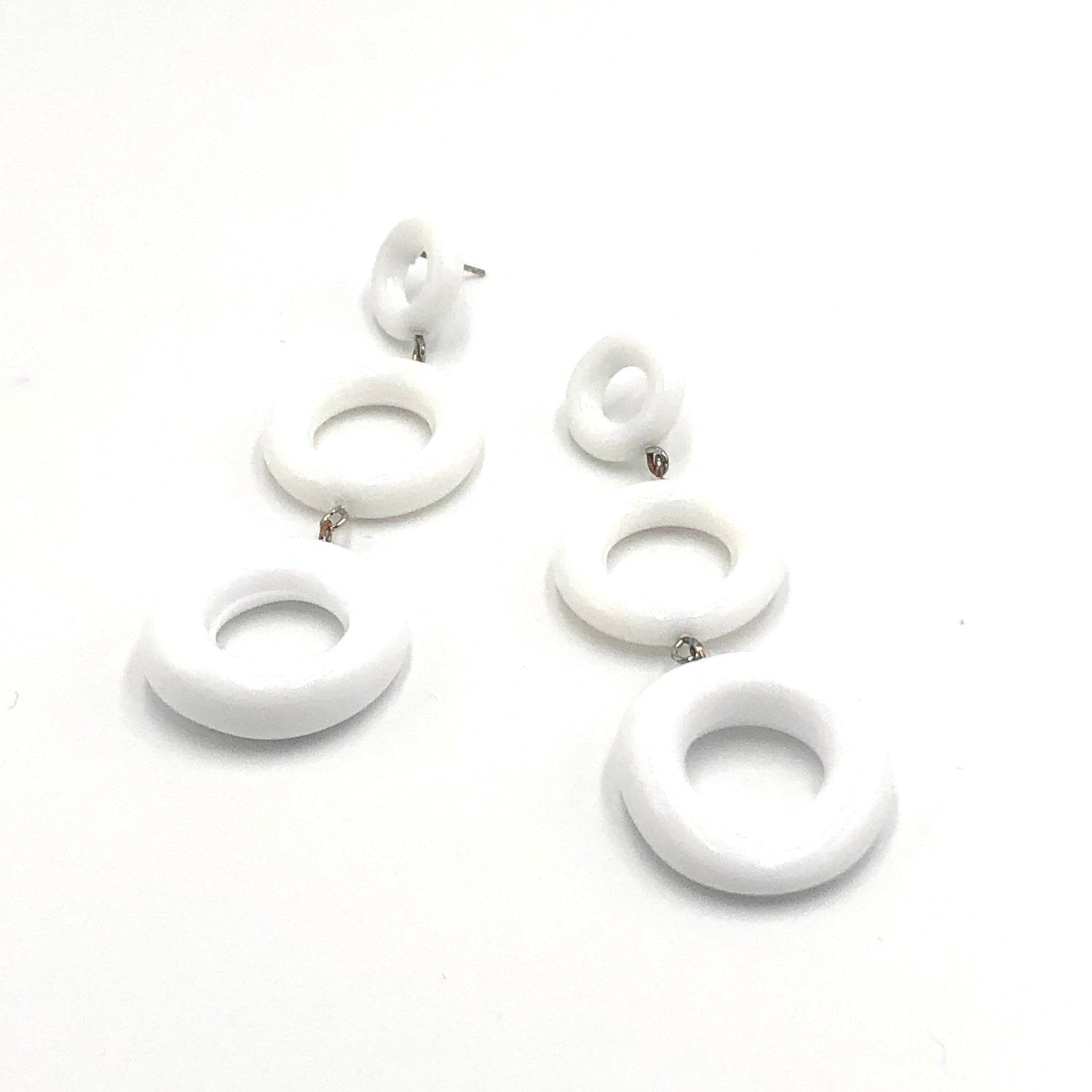 white long earrings