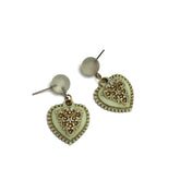green heart earrings