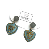vintage lucite heart earrings