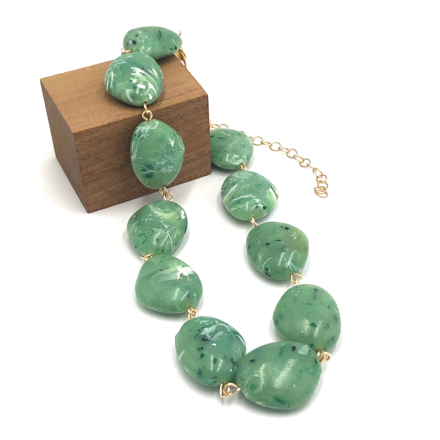 green beaded necklace