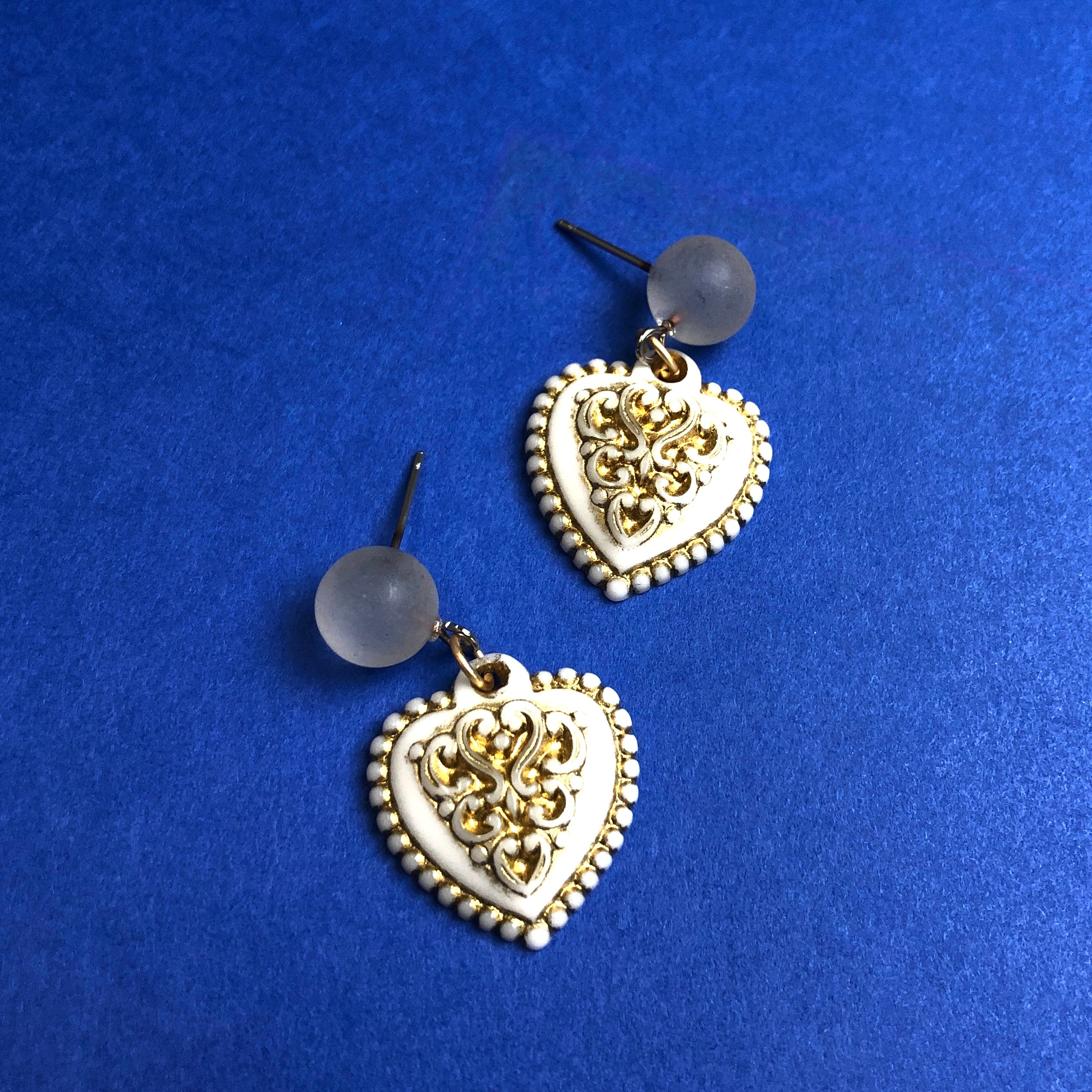 vintage lucite heart earrings