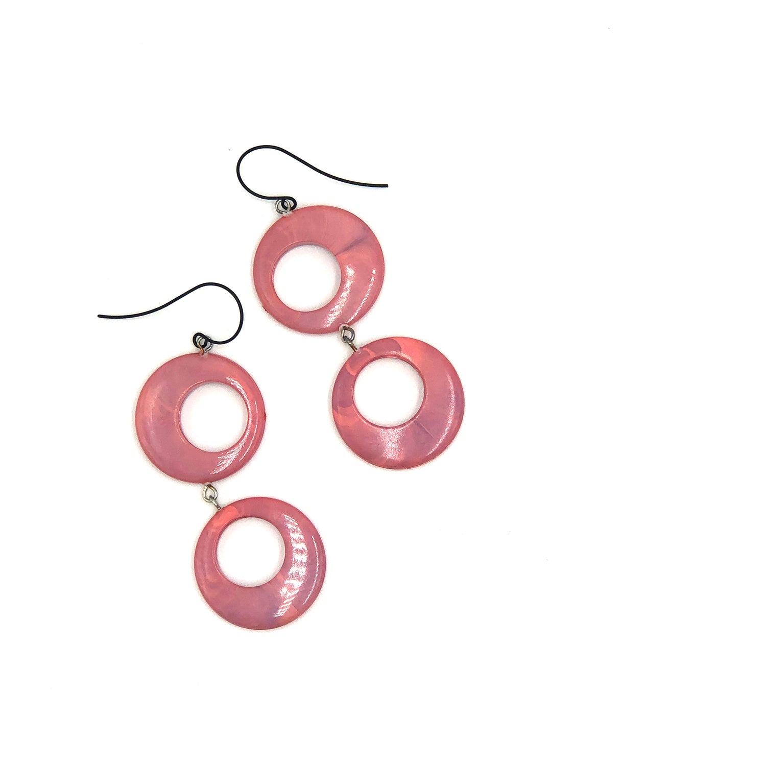 dark pink long earrings