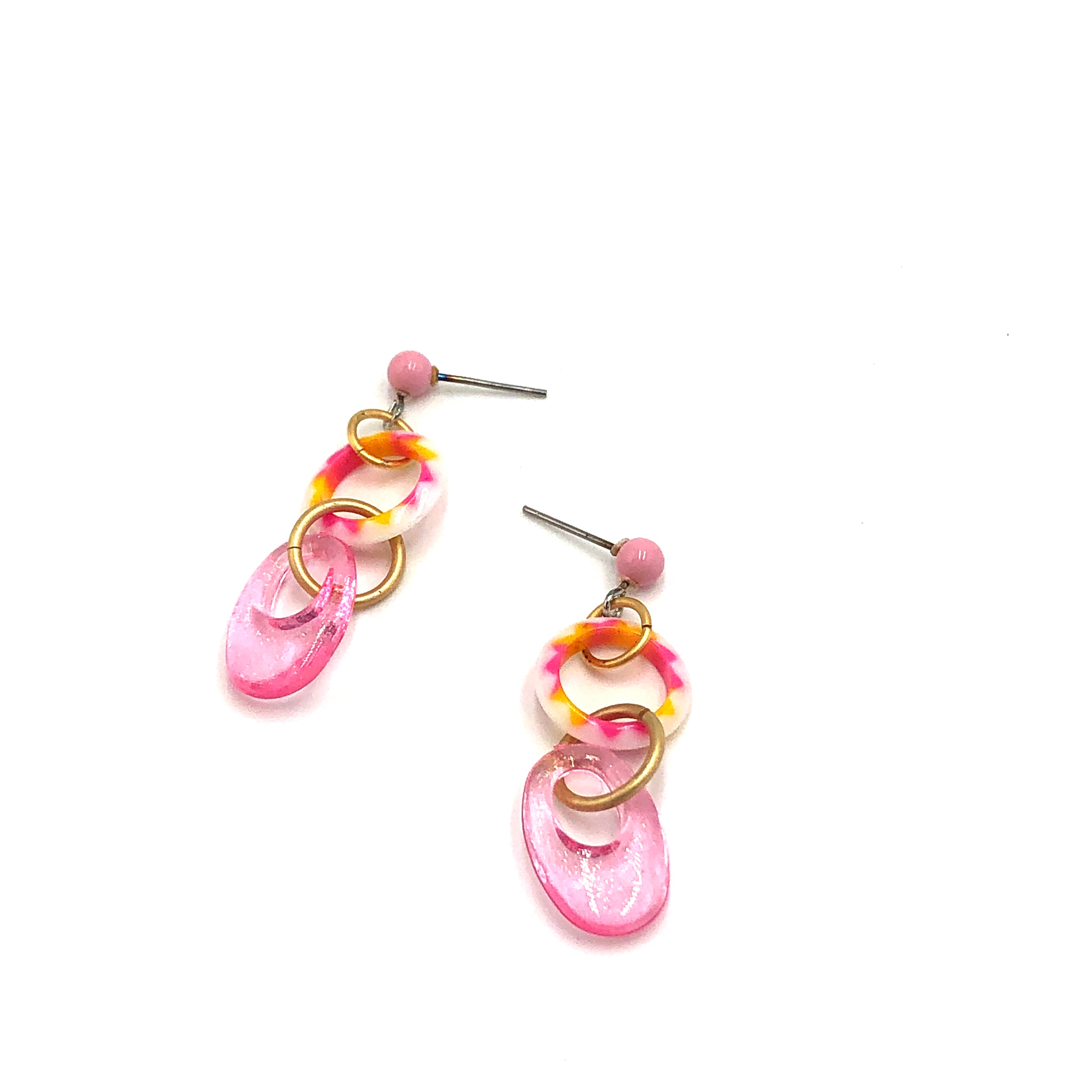 pink sparkle drop earrings