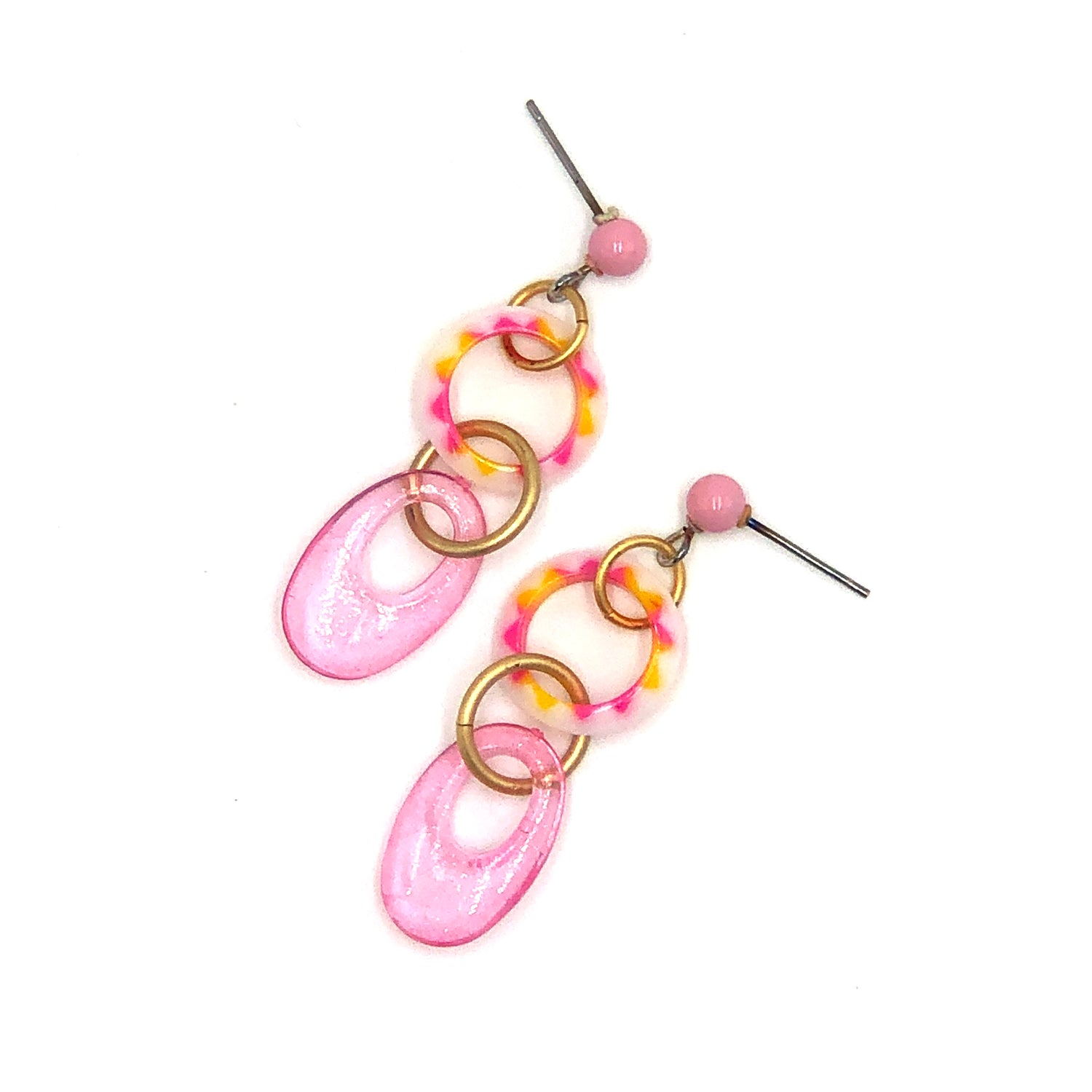 pink sun earrings