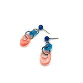 peach blue earrings