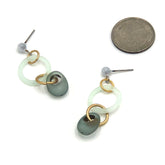 frosted teal and gold earrings