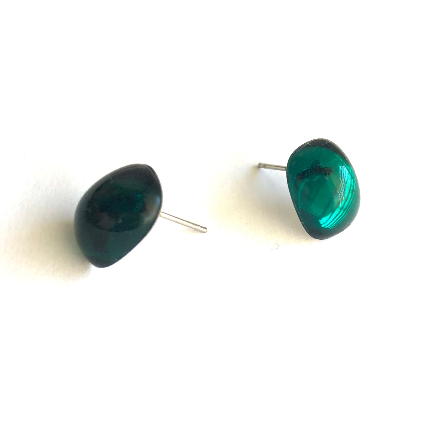 green foil earrings