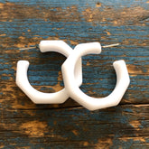 white acrylic hoop earrings