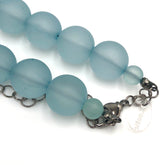 frosted blue beads necklace