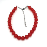 red frosted lucite necklace