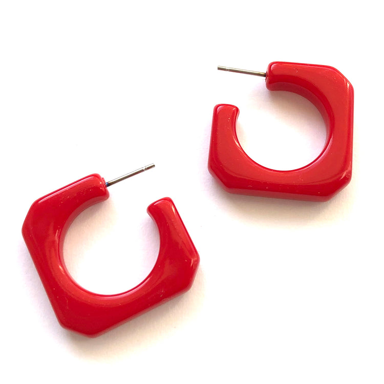 bright red earrings