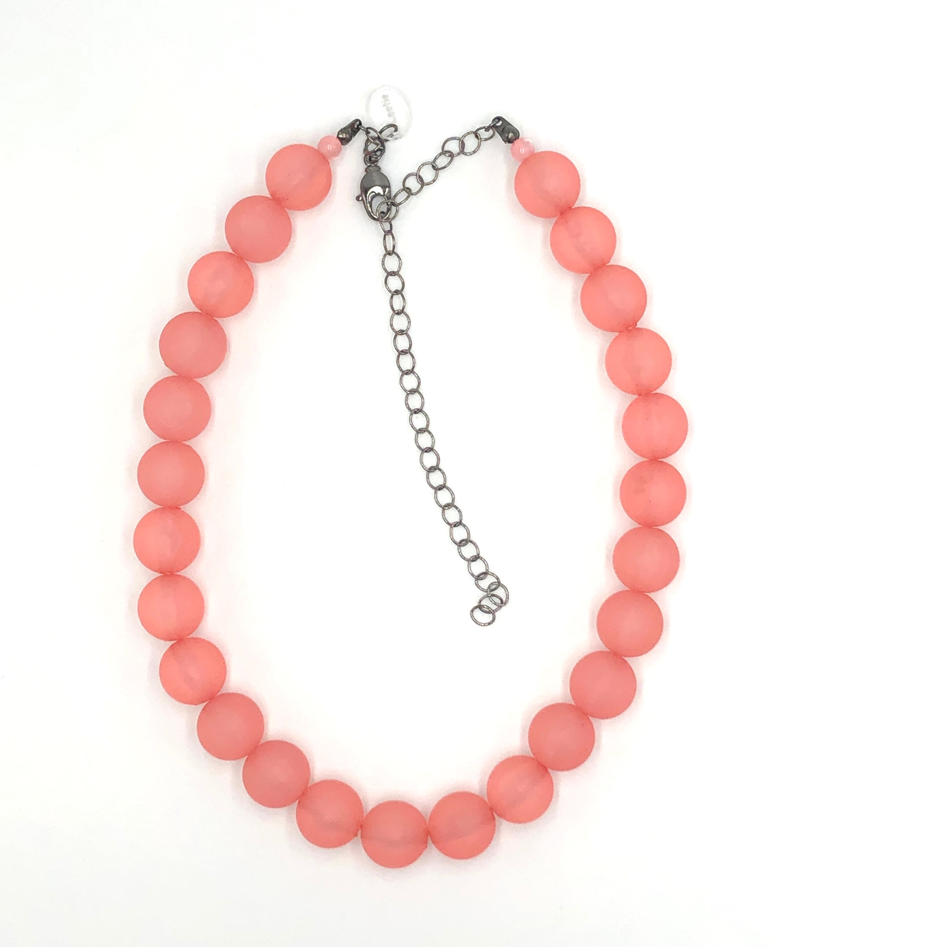 frosted acrylic peach necklace