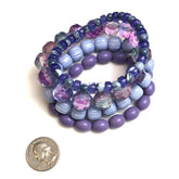purple bracelets stack