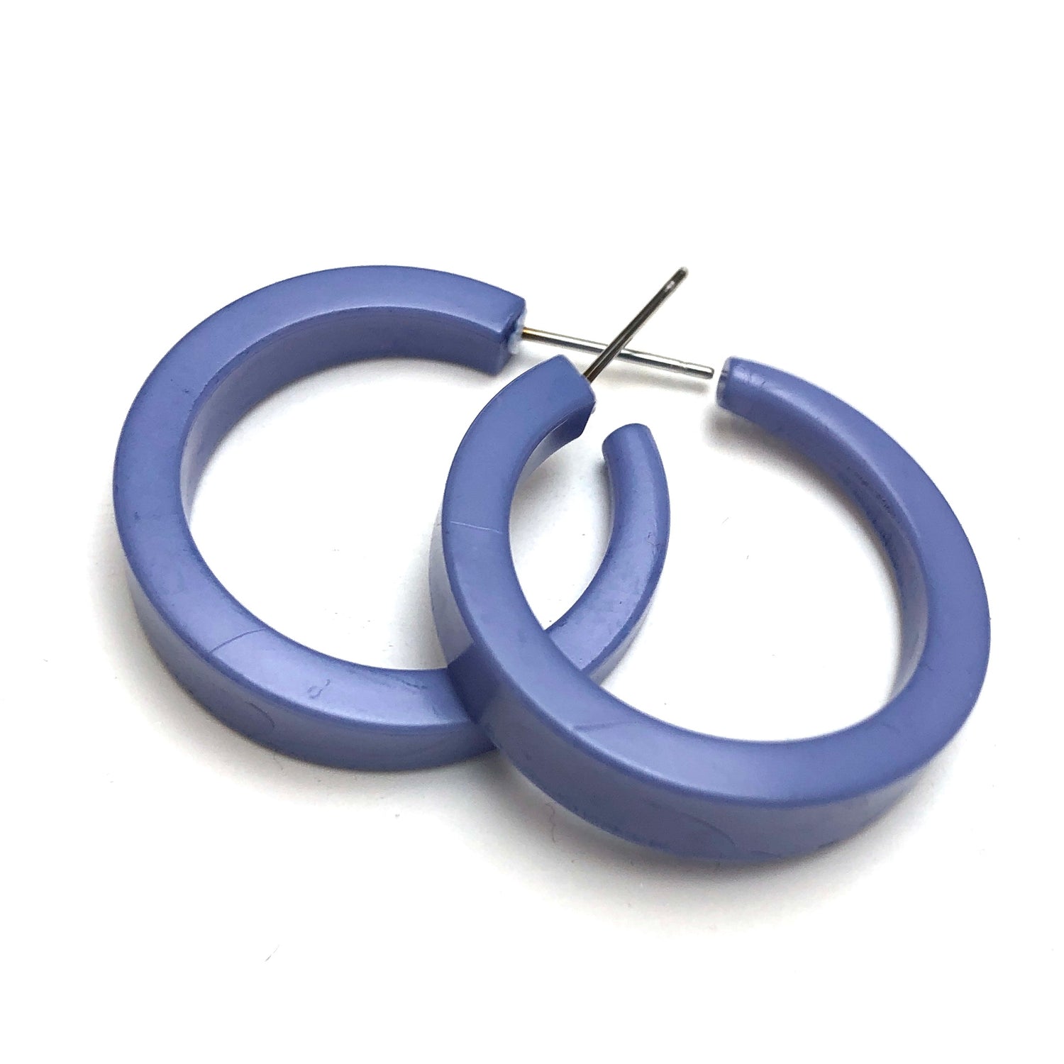 lavender blue hoop earrings