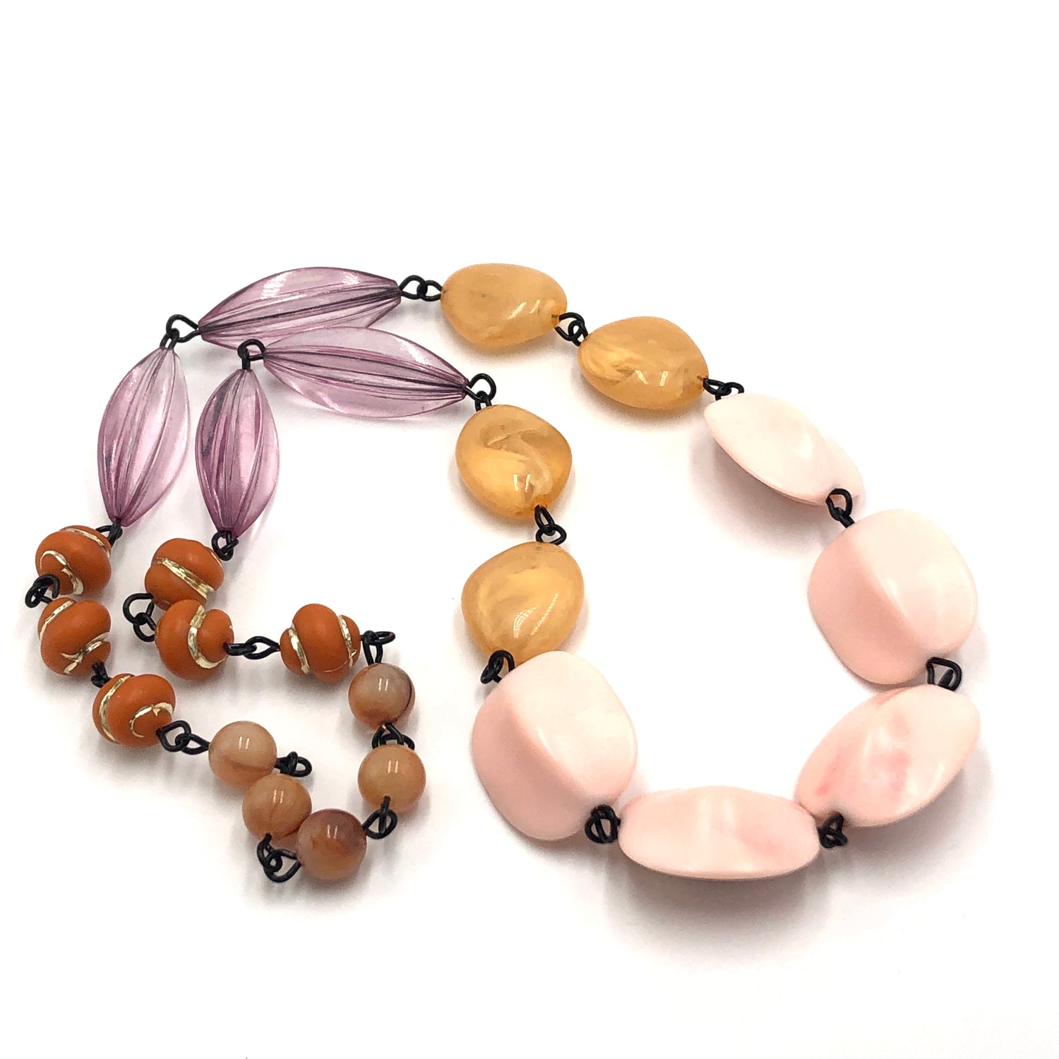 pink rust necklace