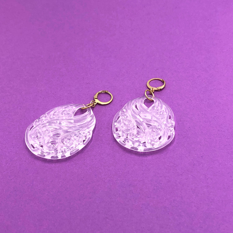 white drop earrings