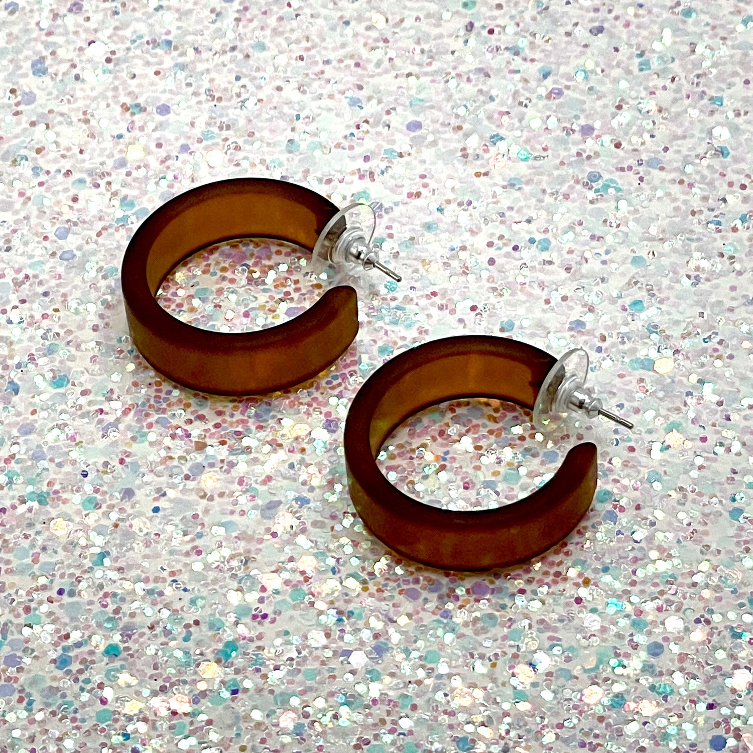 Chocolate Lucite Hoops