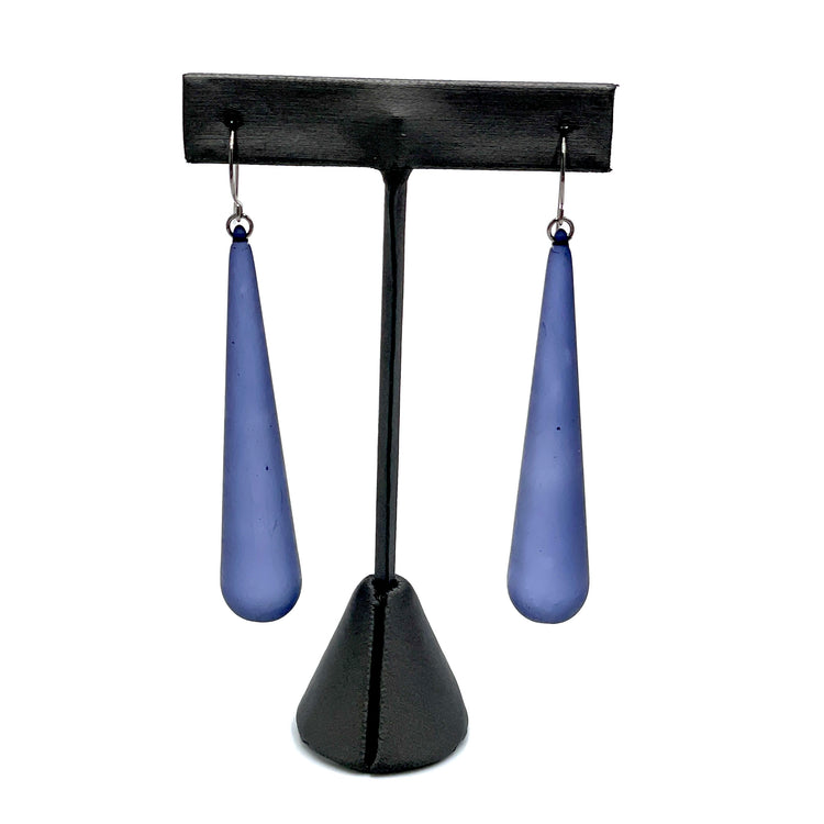 Denim Blue Long Drop Earrings