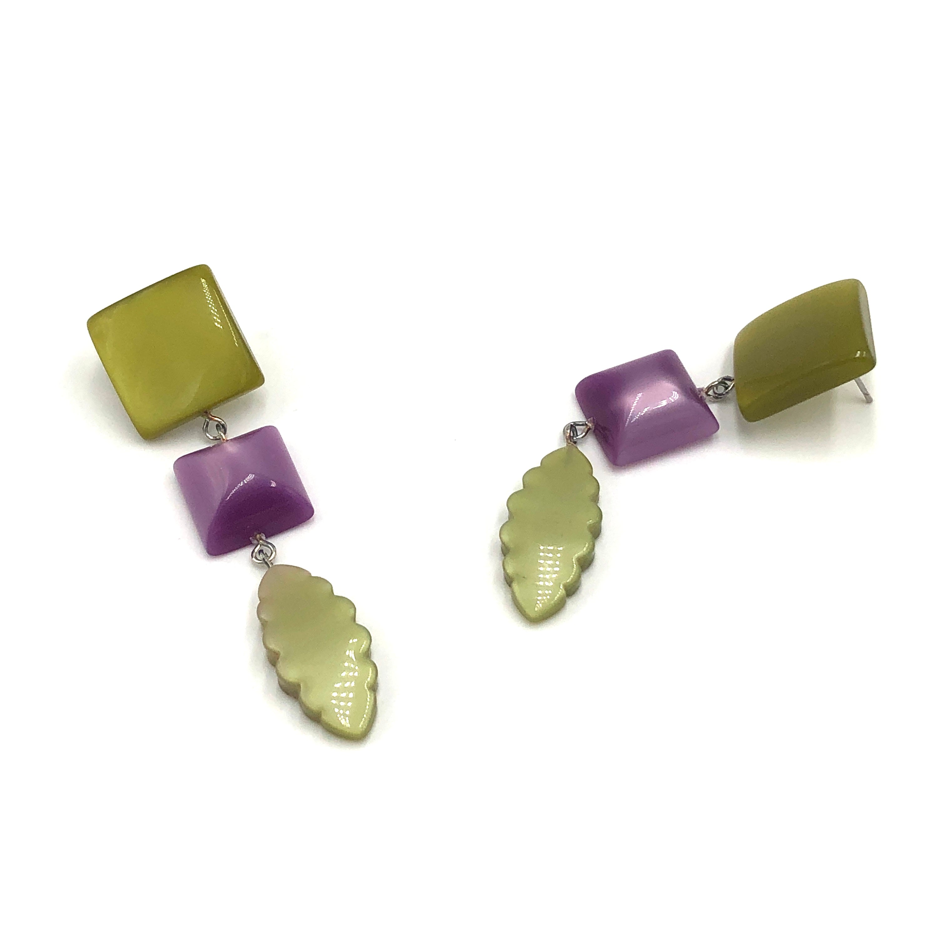 dark green purple earrings