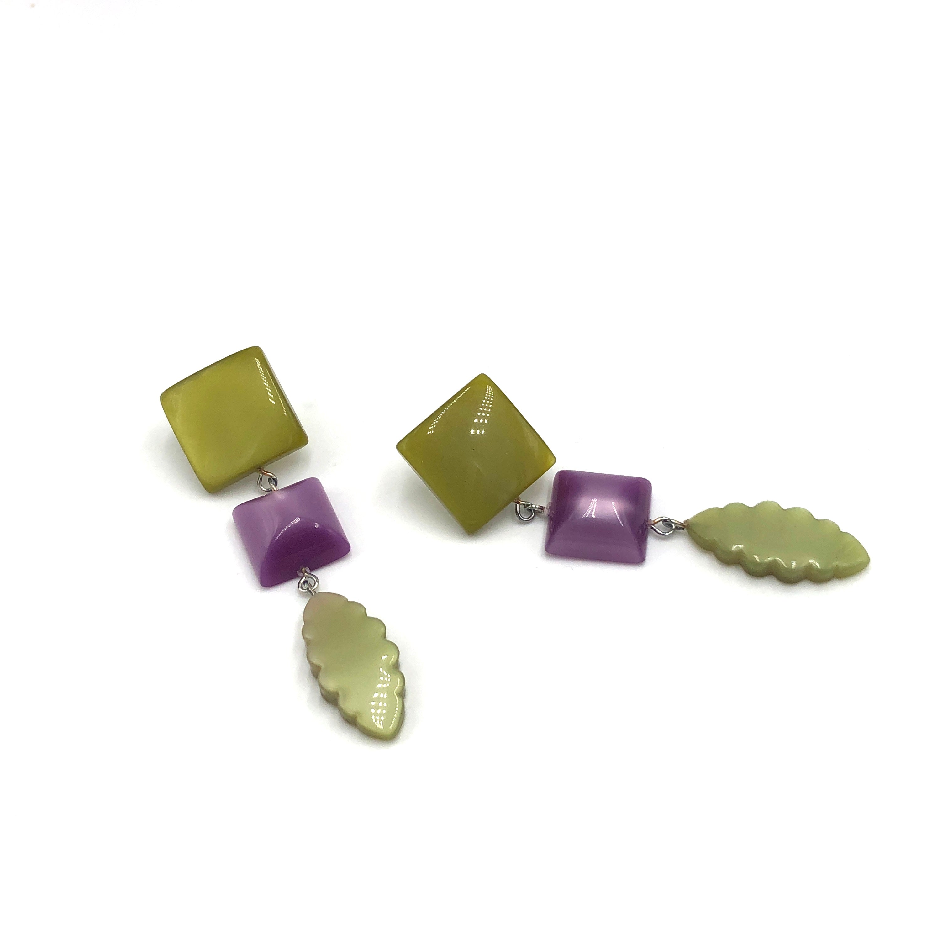 green lilac earrings