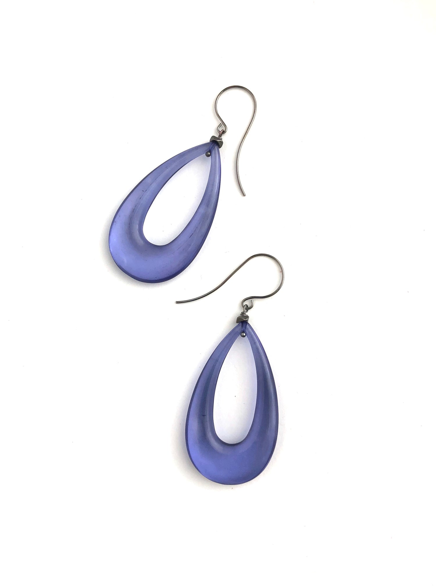 denim blue teardrop earrings