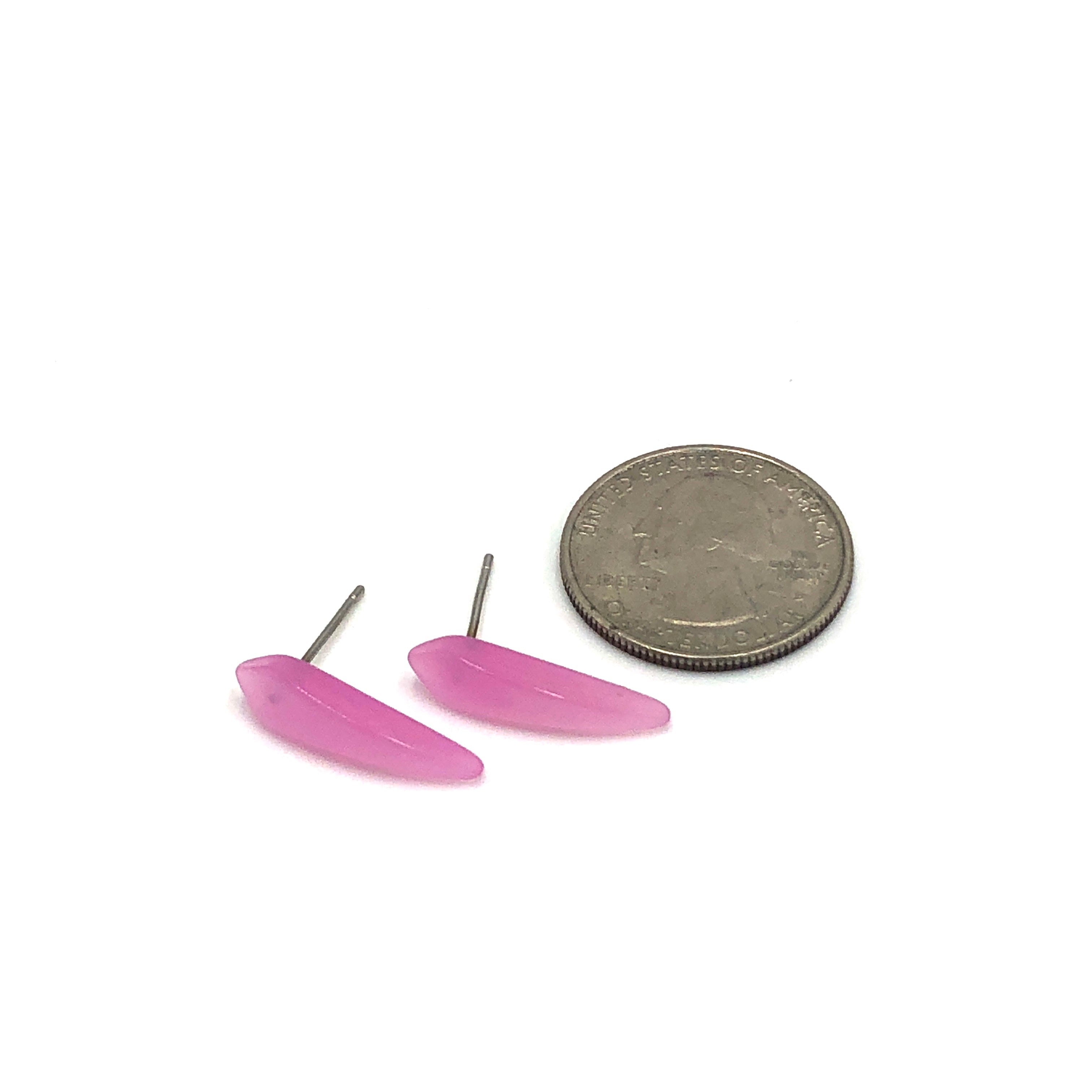 Pink Moonglow Shard Stud Earrings
