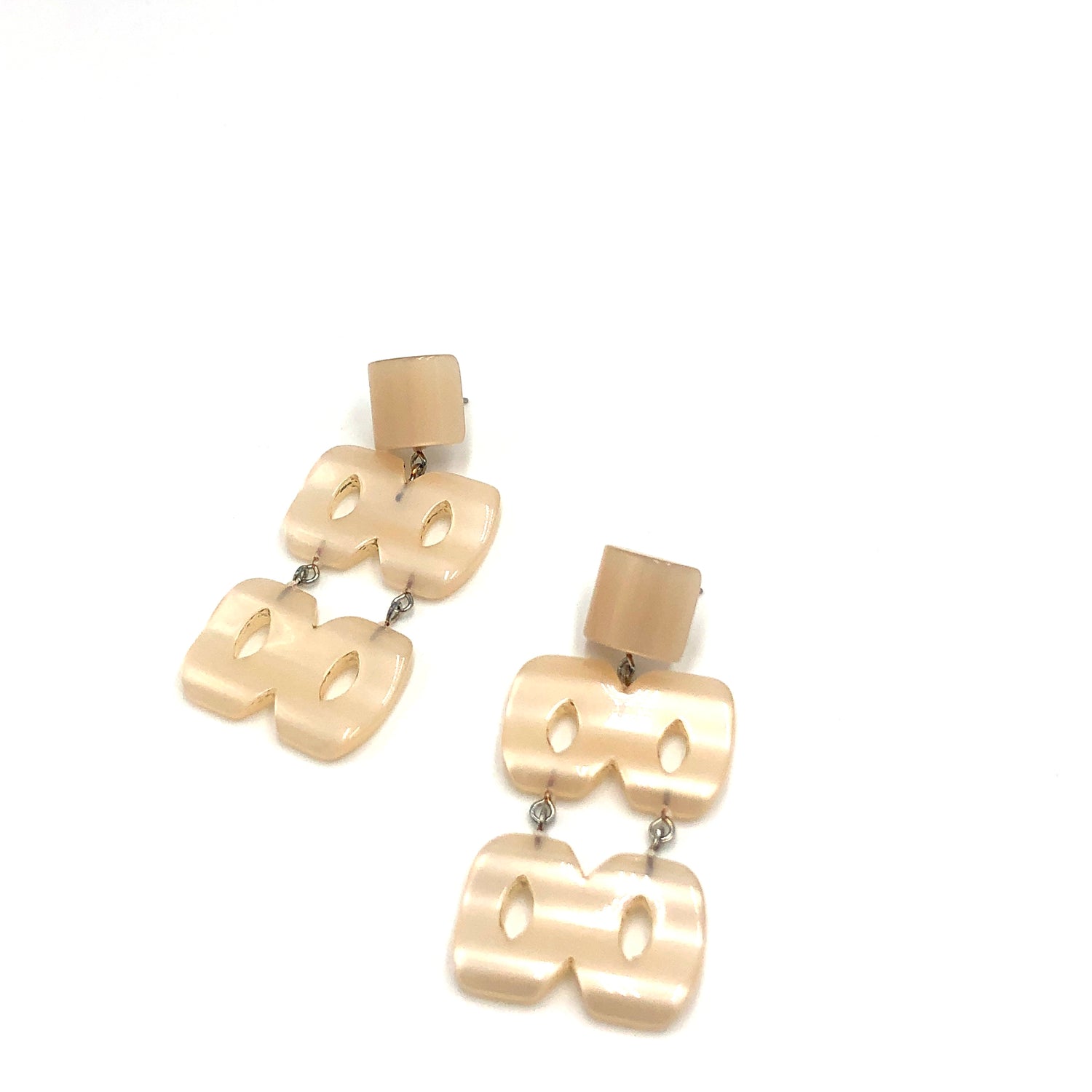 Champagne Hinged Moonglow Statement Earrings *