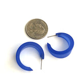 blue frosted hoop earrings