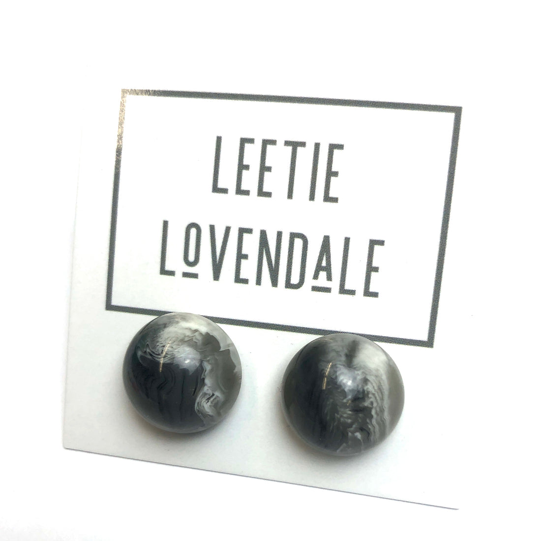 Marbled Quartz Lucite Stud Earrings