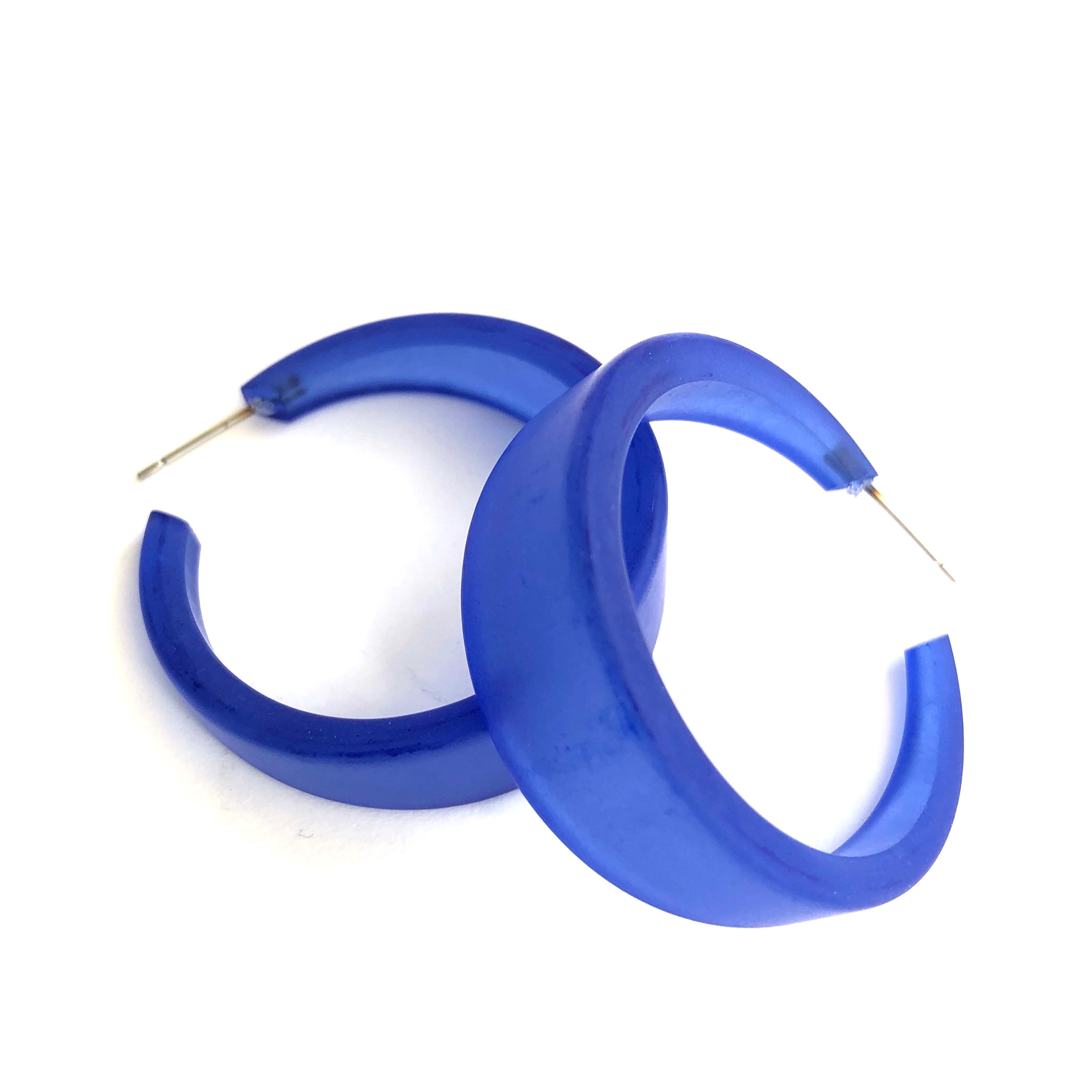 large bright blue hoops