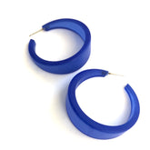 bright blue hoop earrings