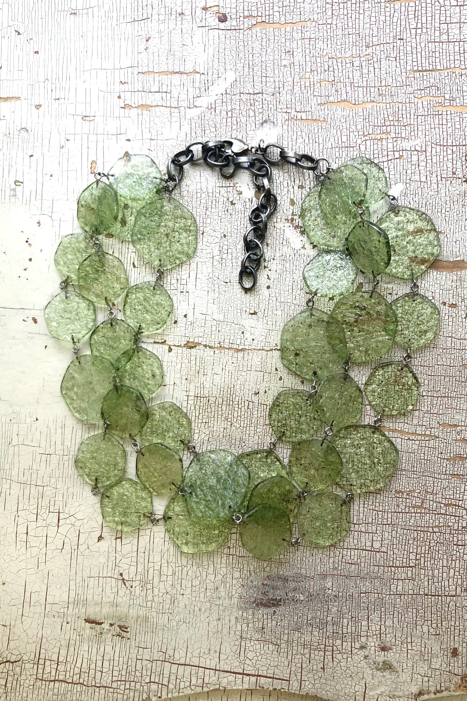 moss green statement necklace