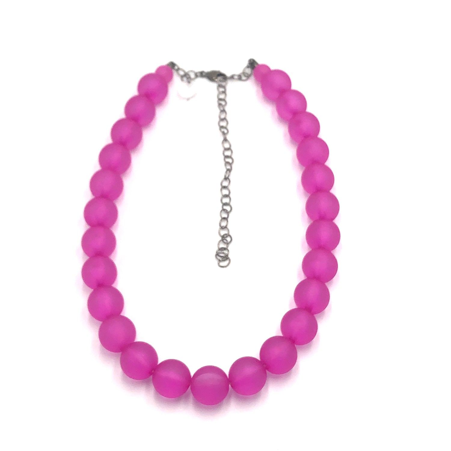 Hot Pink Frosted Marco Necklace