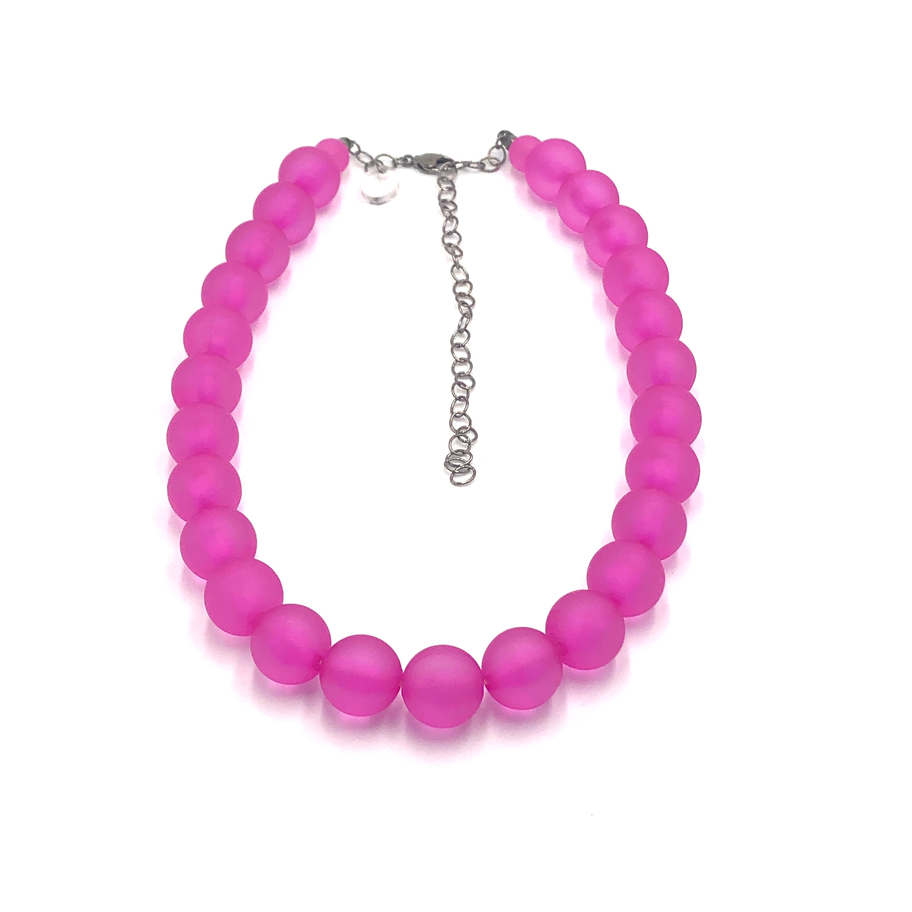 Hot Pink Frosted Marco Necklace