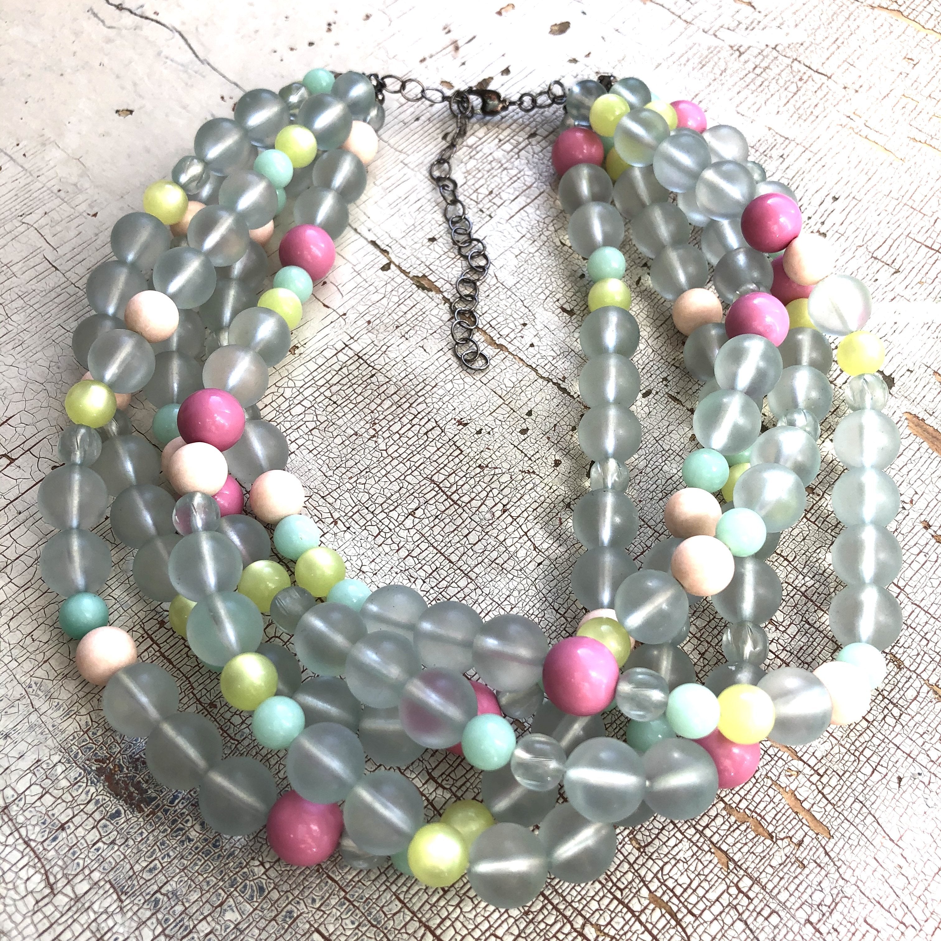 pastel beaded necklace