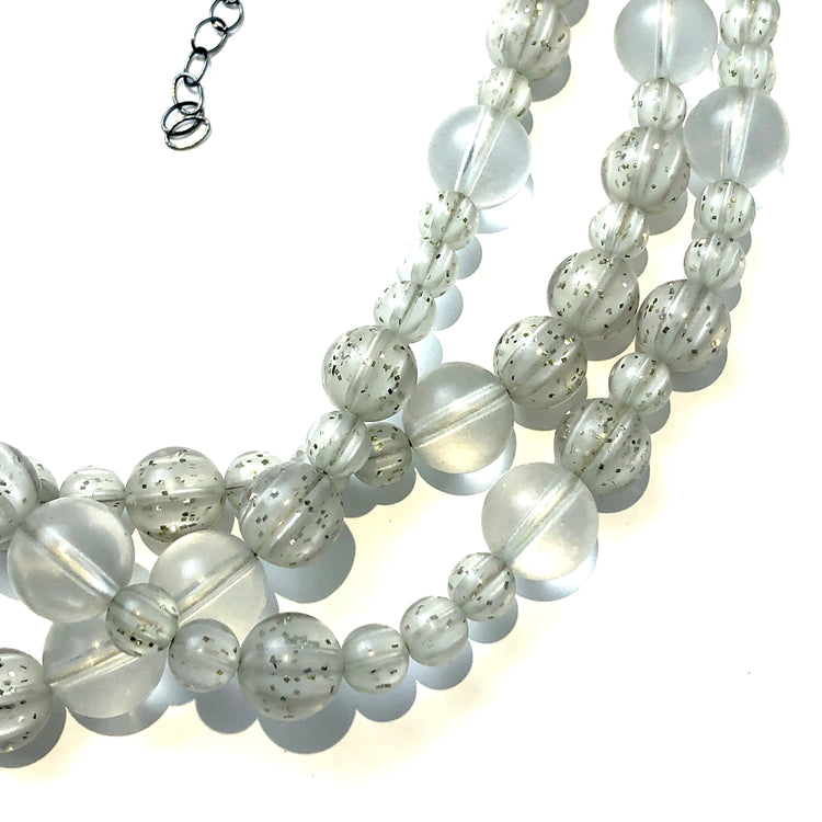 glitter clear lucite necklace