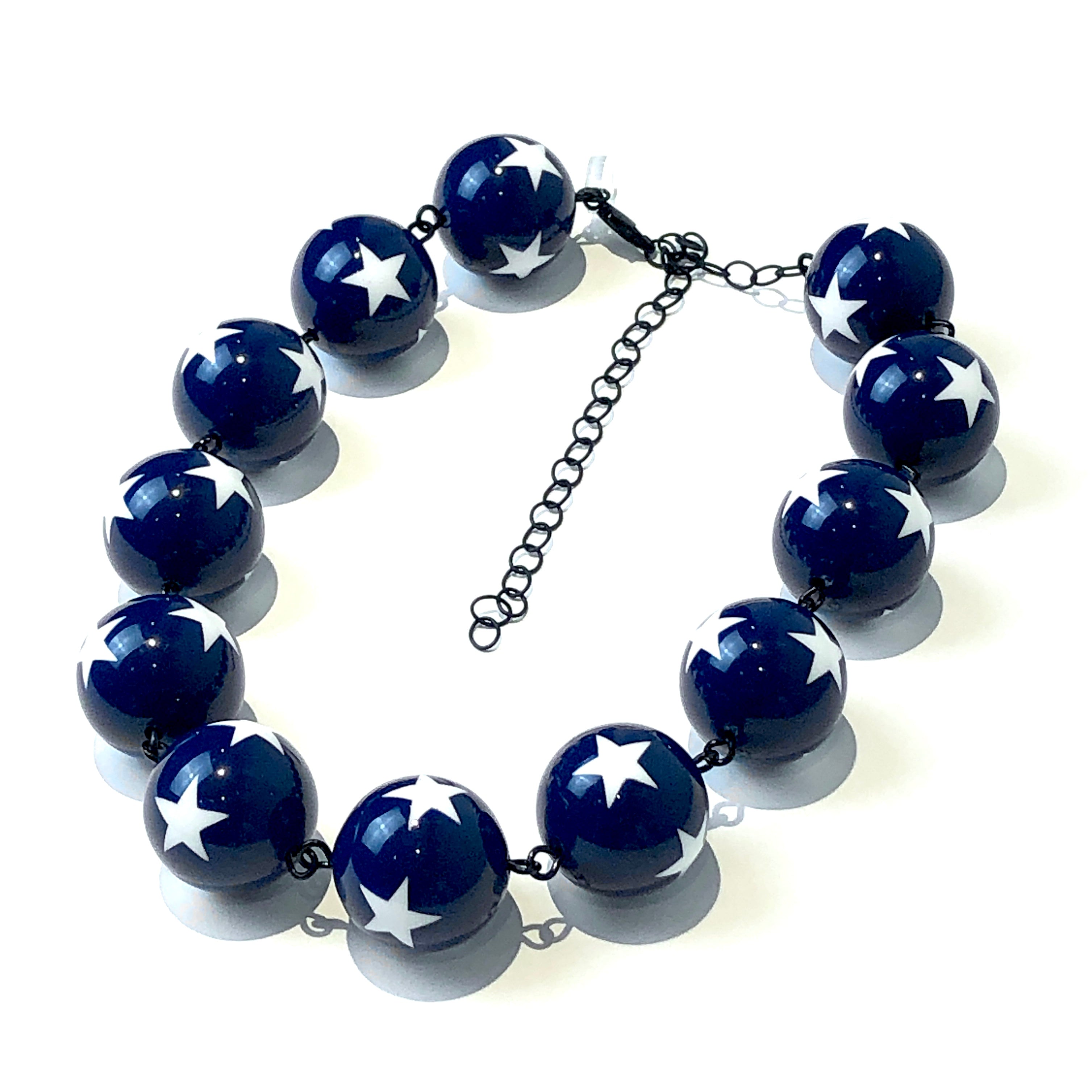 blue white star necklace