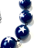 navy blue big beaded necklace
