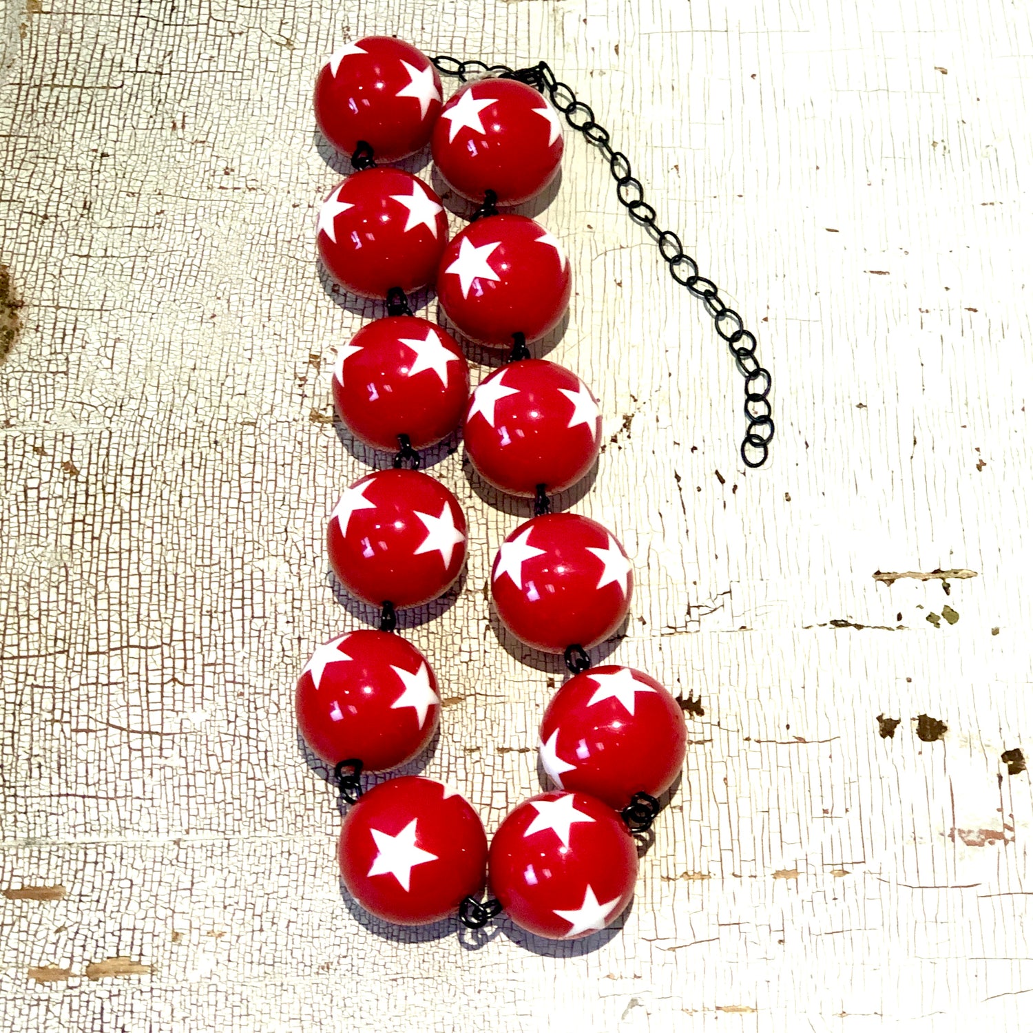 bright red star necklace