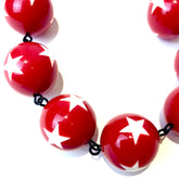 huge bead necklace red