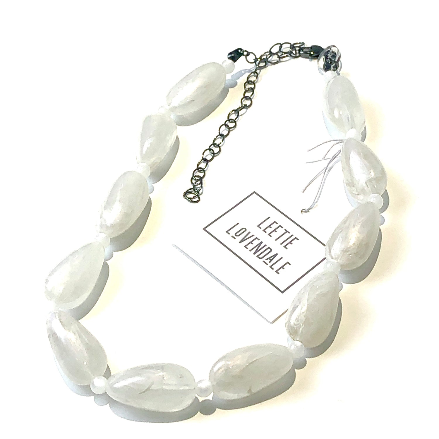 white lucite necklace