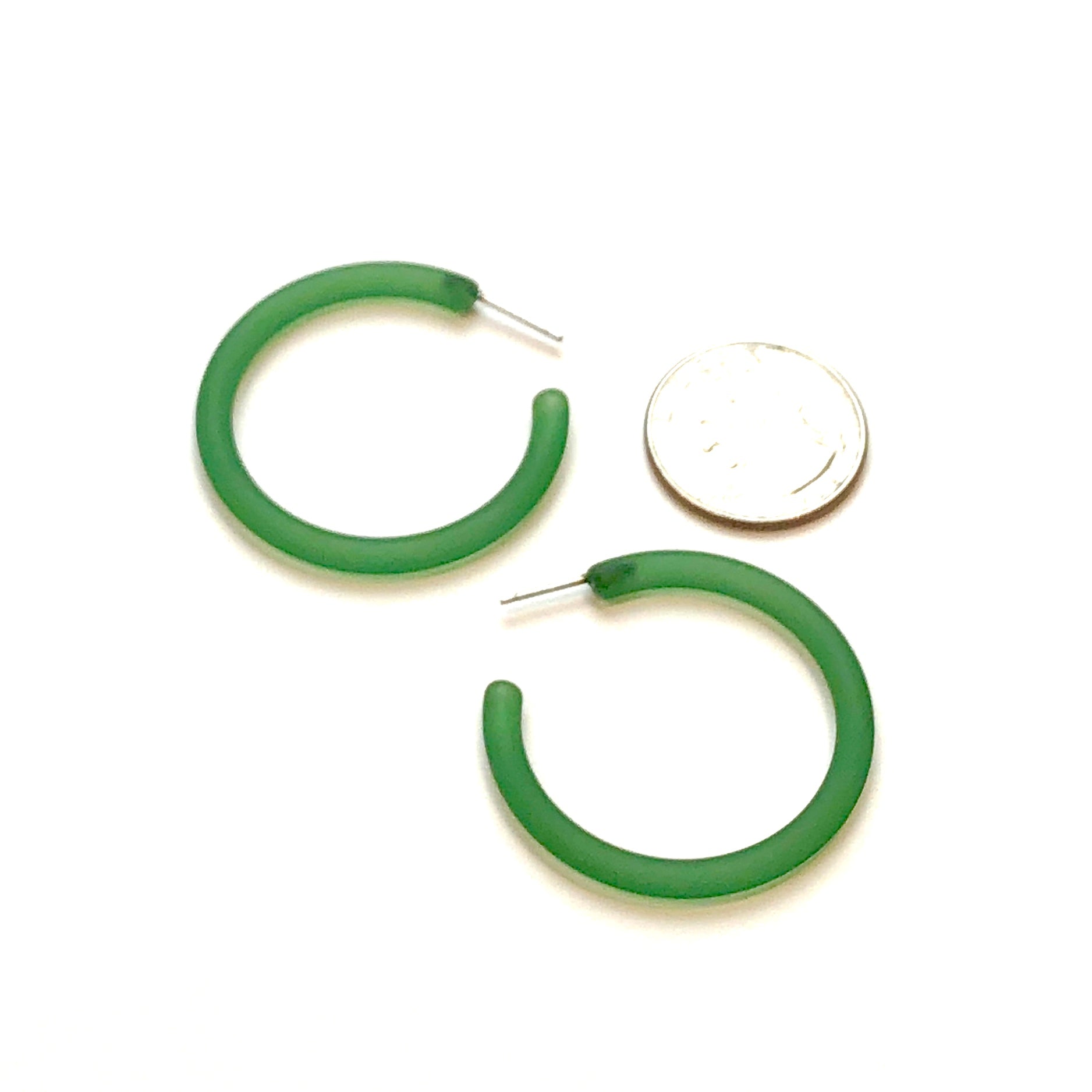 sea glass green hoop earrings