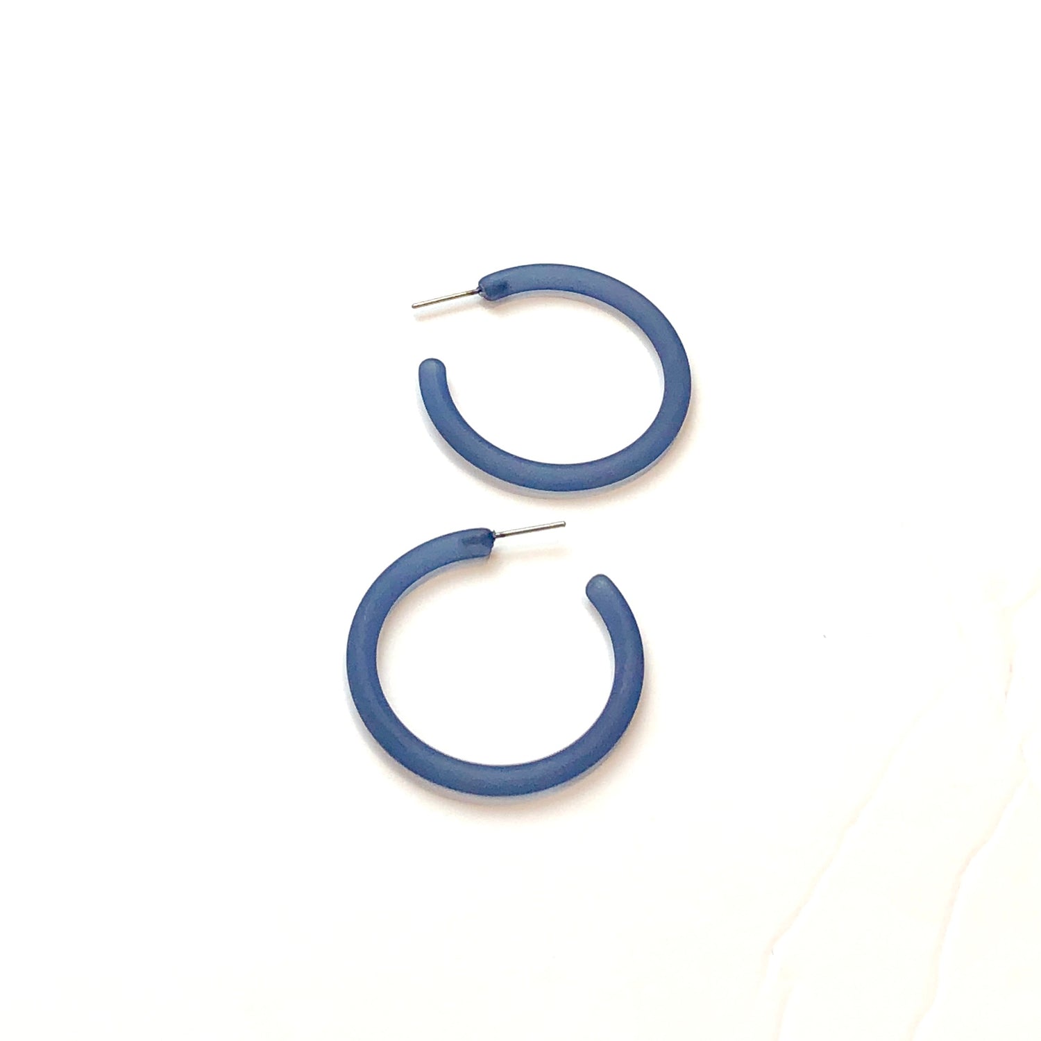 blue hoop earrings acrylic