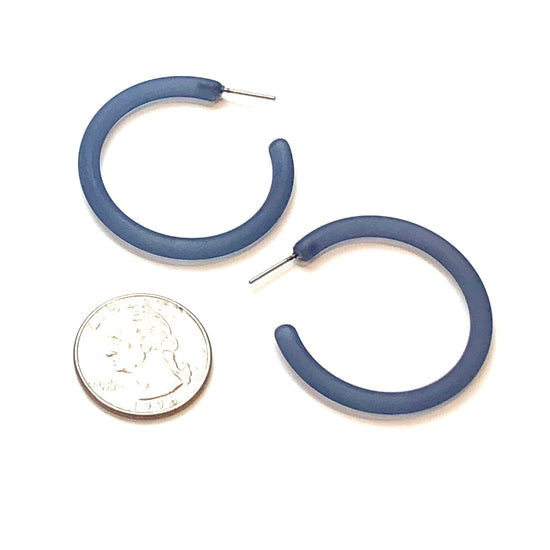 deep blue hoop earrings