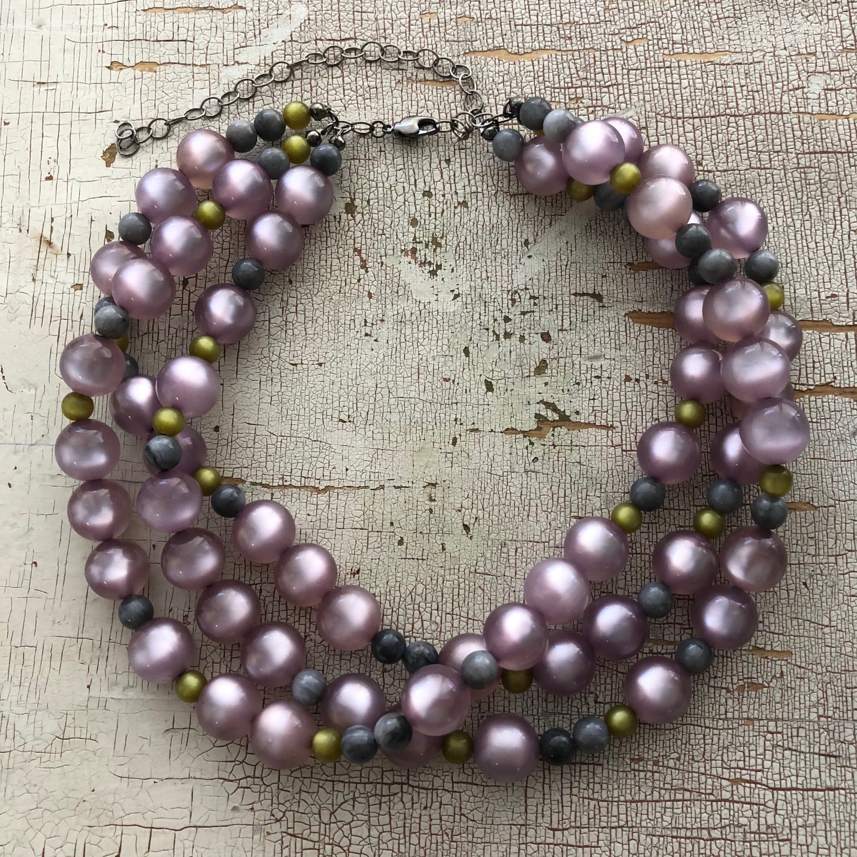 lavender beaded necklace